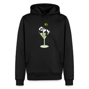 Boisson de quarantaine Funny Panda - Sweat à capuche Premium bio Homme - noir - Devant - Nico (187cm)