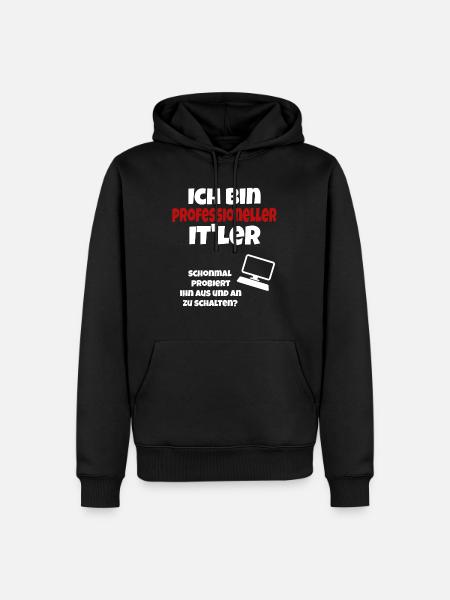 Computer PC Laptop Office IT'ler - Männer Premium Bio Hoodie - Schwarz