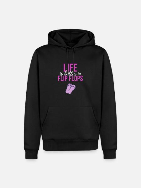 Flip Flops Leben - Männer Premium Bio Hoodie - Schwarz