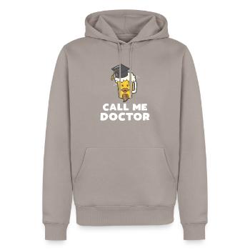 Cadeau pour la thèse de doctorat - Sweat à capuche Premium bio Homme - taupe - Devant - Nico (187cm)