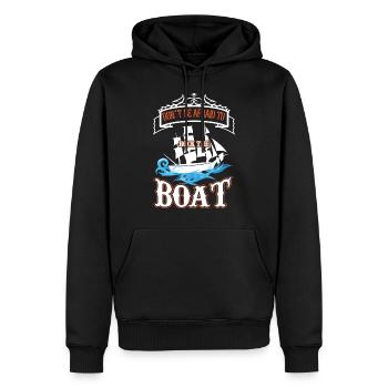 Boot Spruch Angst vor Wellen - Männer Premium Bio Hoodie - Schwarz - Vorne - Nico (187cm)