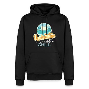 Été en quarantaine - Sweat à capuche Premium bio Homme - noir - Devant - Nico (187cm)