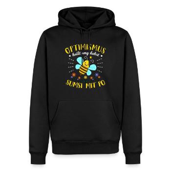 Optimismus Sumsi Mit Po Bienen Imker Lustiges Spaß - Männer Premium Bio Hoodie - Schwarz - Vorne - Nico (187cm)