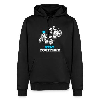Équipe de motocross père fils sport - Sweat à capuche Premium bio Homme - noir - Devant - Nico (187cm)