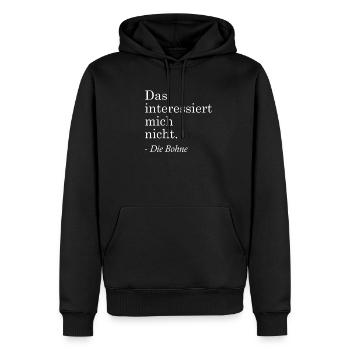 Das interessiert mich nicht - Die Bohne - Männer Premium Bio Hoodie - Schwarz - Vorne - Nico (187cm)