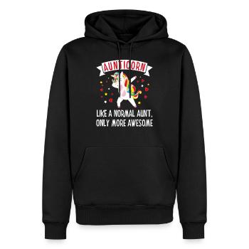Womens Aunticorn Like An Aunt Only Awesome Dabbing - Men’s Premium Organic Hoodie - black - Front - Nico (187cm)