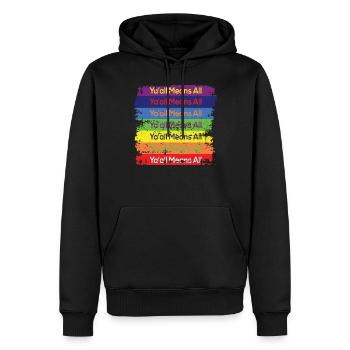 Regenbogen Farben alle heißt alle - Männer Premium Bio Hoodie - Schwarz - Vorne - Nico (187cm)