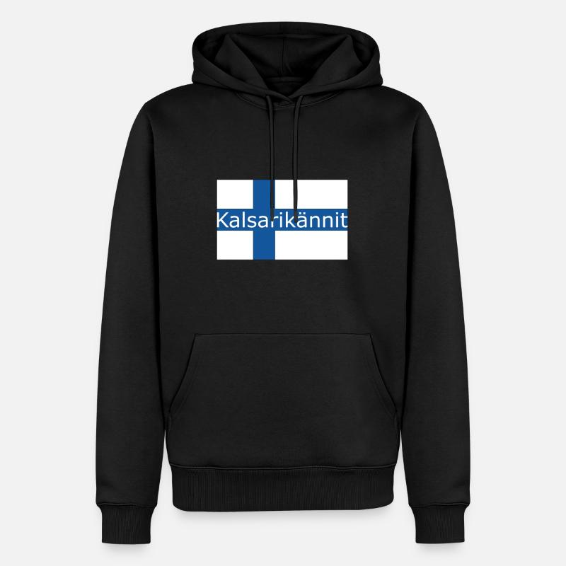 Drapeau Kalsarikännit Finlande - Sweat à capuche Premium bio Homme - noir