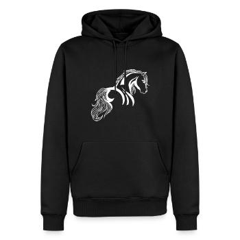 Cheval poulain poulain poulain poney étalon sang froid - Sweat à capuche Premium bio Homme - noir - Devant - Nico (187cm)