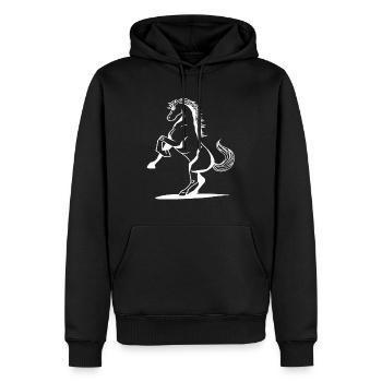 Cheval poulain poulain poulain poney étalon sang froid - Sweat à capuche Premium bio Homme - noir - Devant - Nico (187cm)