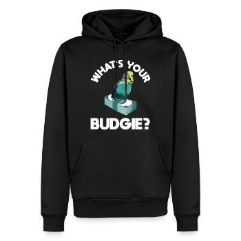 Quel est votre budget Budgie Design avec Budgie - Sweat à capuche Premium bio Homme - noir - Devant - Nico (187cm)