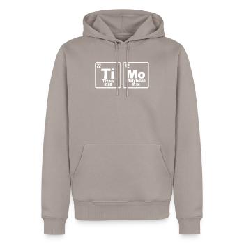Timo Periodic Table Titanium and Molybdan - Men’s Premium Organic Hoodie - taupe - Front - Nico (187cm)