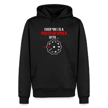 Photographer Gift Camera Manual Aperture Time Fot - Men’s Premium Organic Hoodie - black - Front - Nico (187cm)