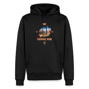 Parc national de Zion USA Utah - Sweat à capuche Premium bio Homme - noir - Devant - Nico (187cm)