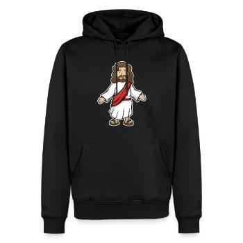 Jésus - Sweat à capuche Premium bio Homme - noir - Devant - Nico (187cm)