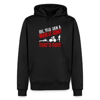 Triathlon Triathlet Triathletin Geschenk - Männer Premium Bio Hoodie - Schwarz - Vorne - Nico (187cm)
