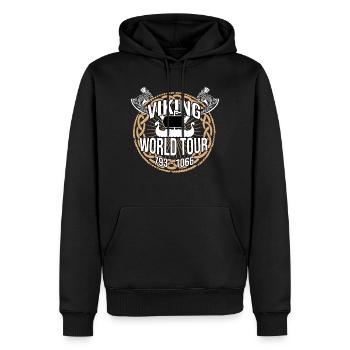 cadeau viking tour du monde viking - Sweat à capuche Premium bio Homme - noir - Devant - Nico (187cm)