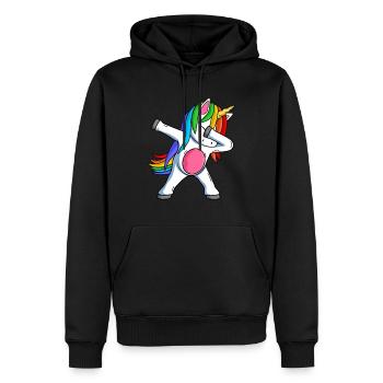 Dab Unicorn Rainbow Dabbing Unicorn Funny Sp - Sweat à capuche Premium bio Homme - noir - Devant - Nico (187cm)