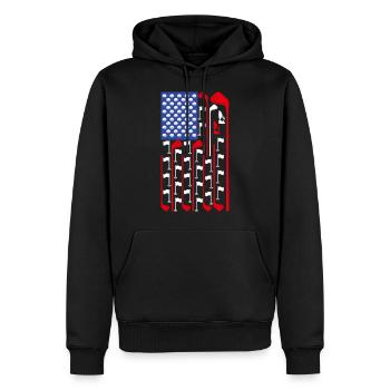 American Flag Golf Club Sport Lustige Golfgeschenke - Männer Premium Bio Hoodie - Schwarz - Vorne - Nico (187cm)