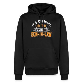 Chemise de cadeaux impressionnante de beau-fils préférée - Sweat à capuche Premium bio Homme - noir - Devant - Nico (187cm)