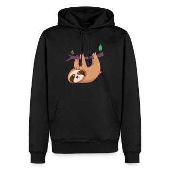 Faultier Sloth Faultiere Chillen Relaxen - Männer Premium Bio Hoodie - Schwarz - Vorne - Nico (187cm)