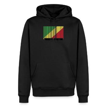 Fabriqué en République du Congo - Sweat à capuche Premium bio Homme - noir - Devant - Nico (187cm)