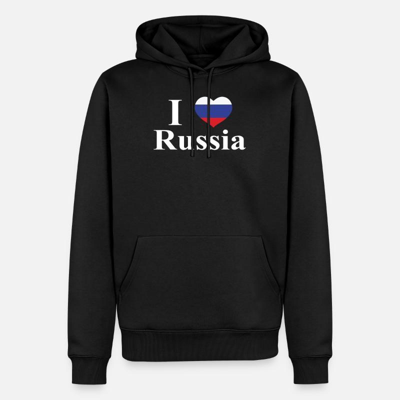 J'aime la Russie Tee - Sweat à capuche Premium bio Homme - noir
