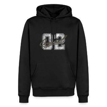 Jahrgang 2002 Original 20. Geburtstag Geschenk - Männer Premium Bio Hoodie - Schwarz - Vorne - Nico (187cm)