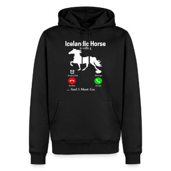 Cheval islandais Tölt Islande saga Isi cadeau Islandais - Sweat à capuche Premium bio Homme - noir - Devant - Nico (187cm)