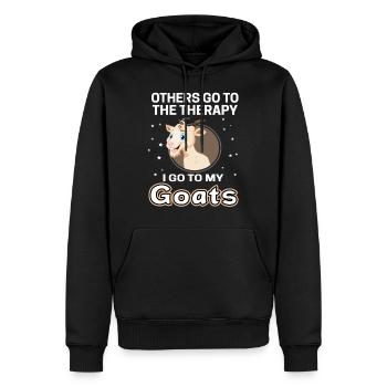goat - Men’s Premium Organic Hoodie - black - Front - Nico (187cm)