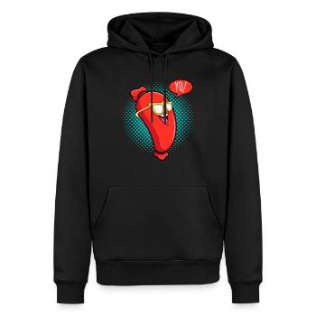Cool Sucuk saucisse saucisse boucher boucher - Sweat à capuche Premium bio Homme - noir - Devant - Nico (187cm)