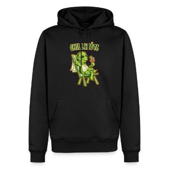 Chillkröte Chilling Schildkröte Wortspiel Humor - Männer Premium Bio Hoodie - Schwarz - Vorne - Nico (187cm)