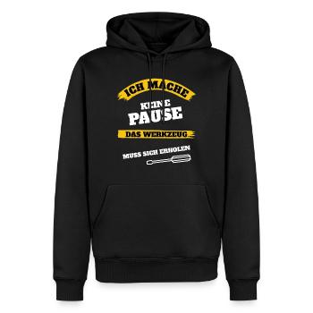 Ich mache keine Pause - Männer Premium Bio Hoodie - Schwarz - Vorne - Nico (187cm)