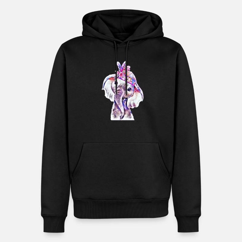 l'éléphant - Sweat à capuche Premium bio Homme - noir
