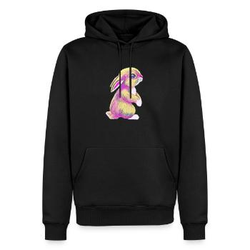 Kaninchen - Männer Premium Bio Hoodie - Schwarz - Vorne - Nico (187cm)