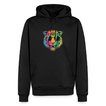 tigre - Sweat à capuche Premium bio Homme - noir - Devant - Nico (187cm)
