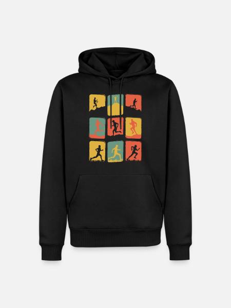 Trailrunning Traillauf Retro Vintage - Herre Premium økologisk hoodie - sort