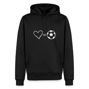 Love soccer soccer - Sweat à capuche Premium bio Homme - noir - Devant - Nico (187cm)