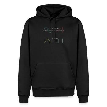 Synthesizer Analog Drumsounds Audio Wellenform - Männer Premium Bio Hoodie - Schwarz - Vorne - Nico (187cm)