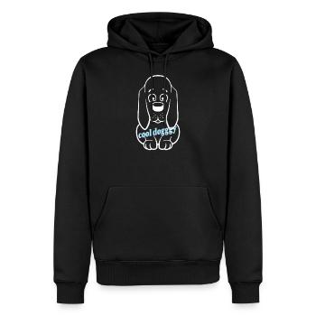 Amoureux de chiens - Sweat à capuche Premium bio Homme - noir - Devant - Nico (187cm)