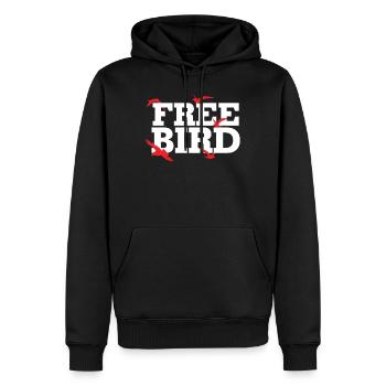 Oiseau libre Illustration - Sweat à capuche Premium bio Homme - noir - Devant - Nico (187cm)