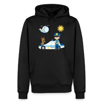 Polizei Kinder Geschenk Polizist Jungen Mädchen - Männer Premium Bio Hoodie - Schwarz - Vorne - Nico (187cm)