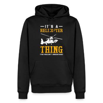 It's A Helicopter Thing Shirt You Wouldn't - Men’s Premium Organic Hoodie - black - Front - Nico (187cm)