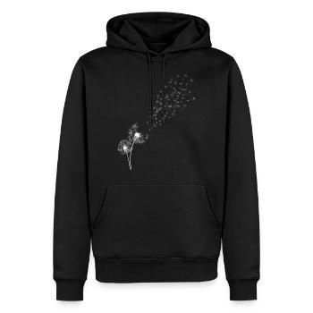 Herbe boule de pissenlit - Sweat à capuche Premium bio Homme - noir - Devant - Nico (187cm)