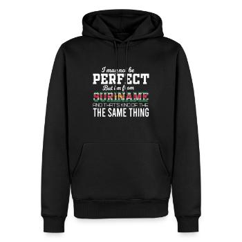 Je suis presque parfait, je viens du Suriname - Sweat à capuche Premium bio Homme - noir - Devant - Nico (187cm)