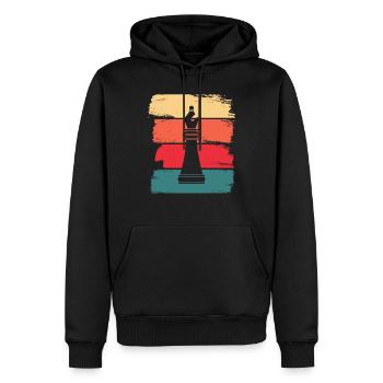 Läufer Leichtfigure Schachspieler Retro - Männer Premium Bio Hoodie - Schwarz - Vorne - Nico (187cm)