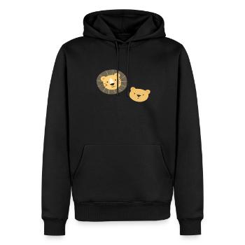 Lion - Sweat à capuche Premium bio Homme - noir - Devant - Nico (187cm)