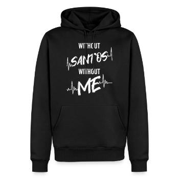 Santos - Sweat à capuche Premium bio Homme - noir - Devant - Nico (187cm)