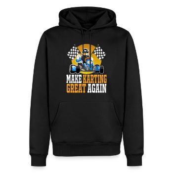 T-shirt GoKart - Sweat à capuche Premium bio Homme - noir - Devant - Nico (187cm)
