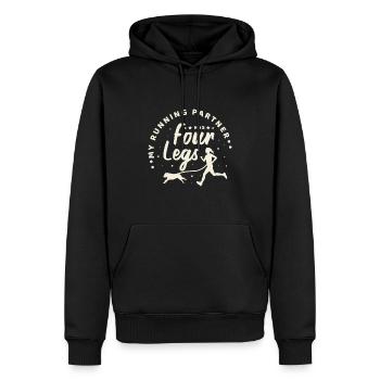 Canicross Hundesport Trail Running Geschenkidee - Männer Premium Bio Hoodie - Schwarz - Vorne - Nico (187cm)